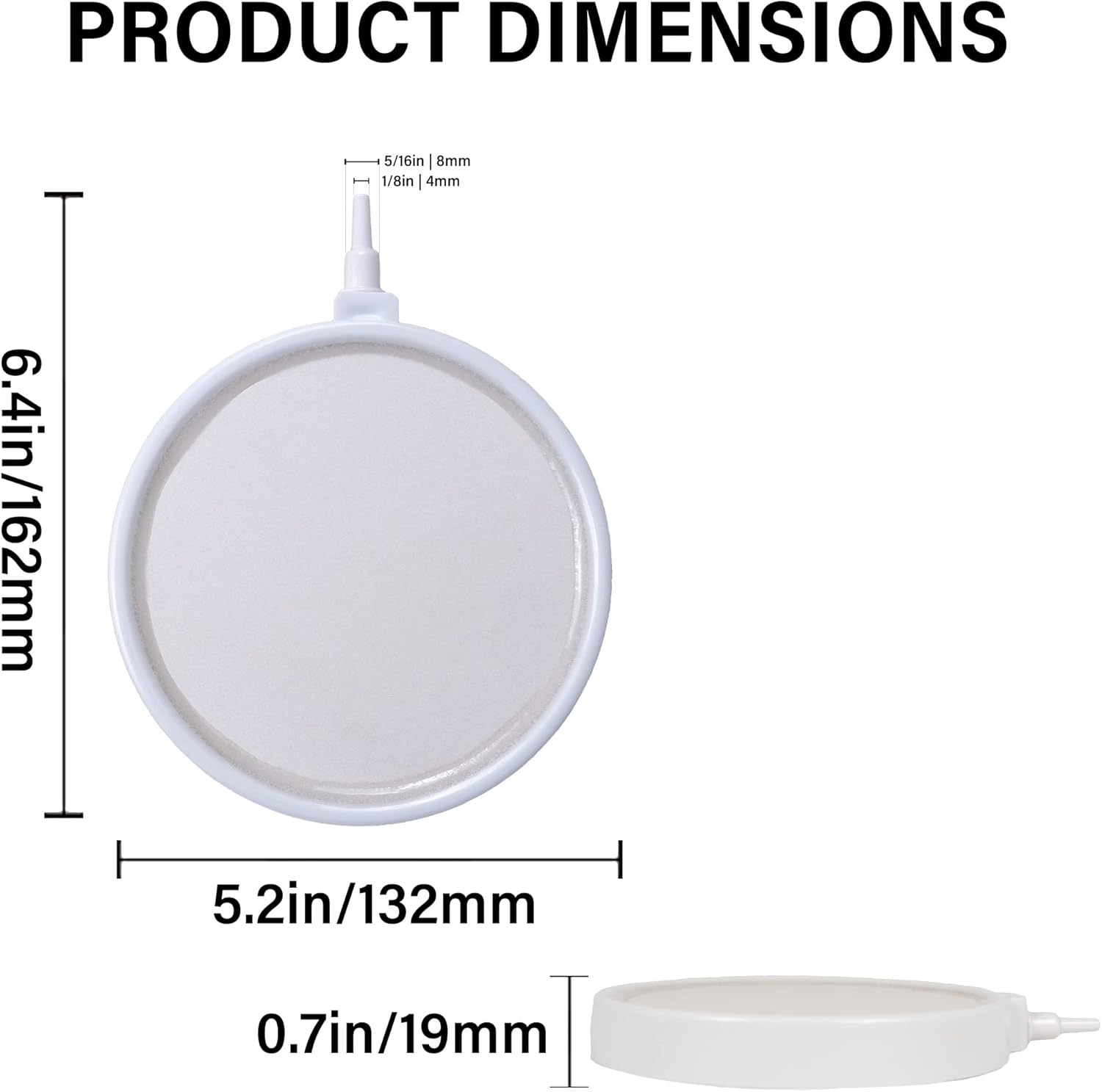 Air Stone Disc Diffuser in White for Fish Tank Aquarium Air Pump Model# AD-02W