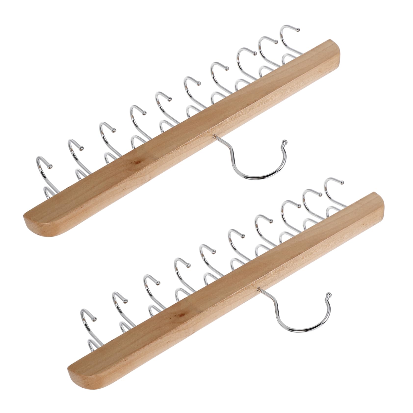 HOOTNEE Foldable Closet Organizer Hanger 20 Hooks Space Saving Bra Scarf Hanger Nonslip Wooden