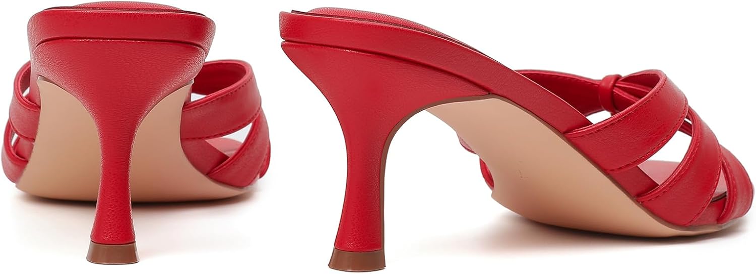 Mostrin Kitten Heels for Women Pointed Toe Vintage Mules Heels Sexy Slip on Stiletto Backless Sandals for Party Wedding Daily - Image 8