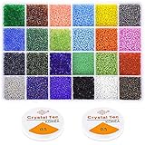 Beads for Bracelets, Anezus 14400 Pcs Pony Seed Beads Bracelet Beads Small Glass Rainbow Beads for Jewelry Making