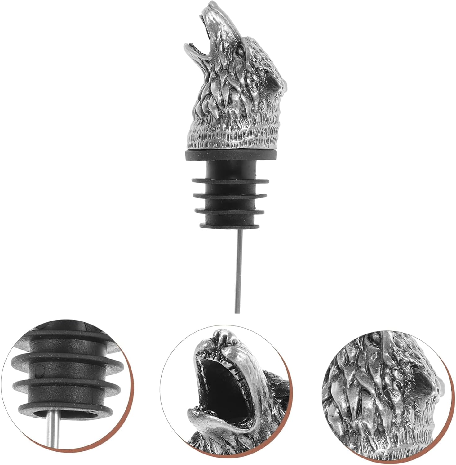 BESTYASH Wolf Head Wine Aerator Pourer Creative Liquor Pourer with Airtight Seal for Wine Lovers Unique for Friends Wine Preservation
