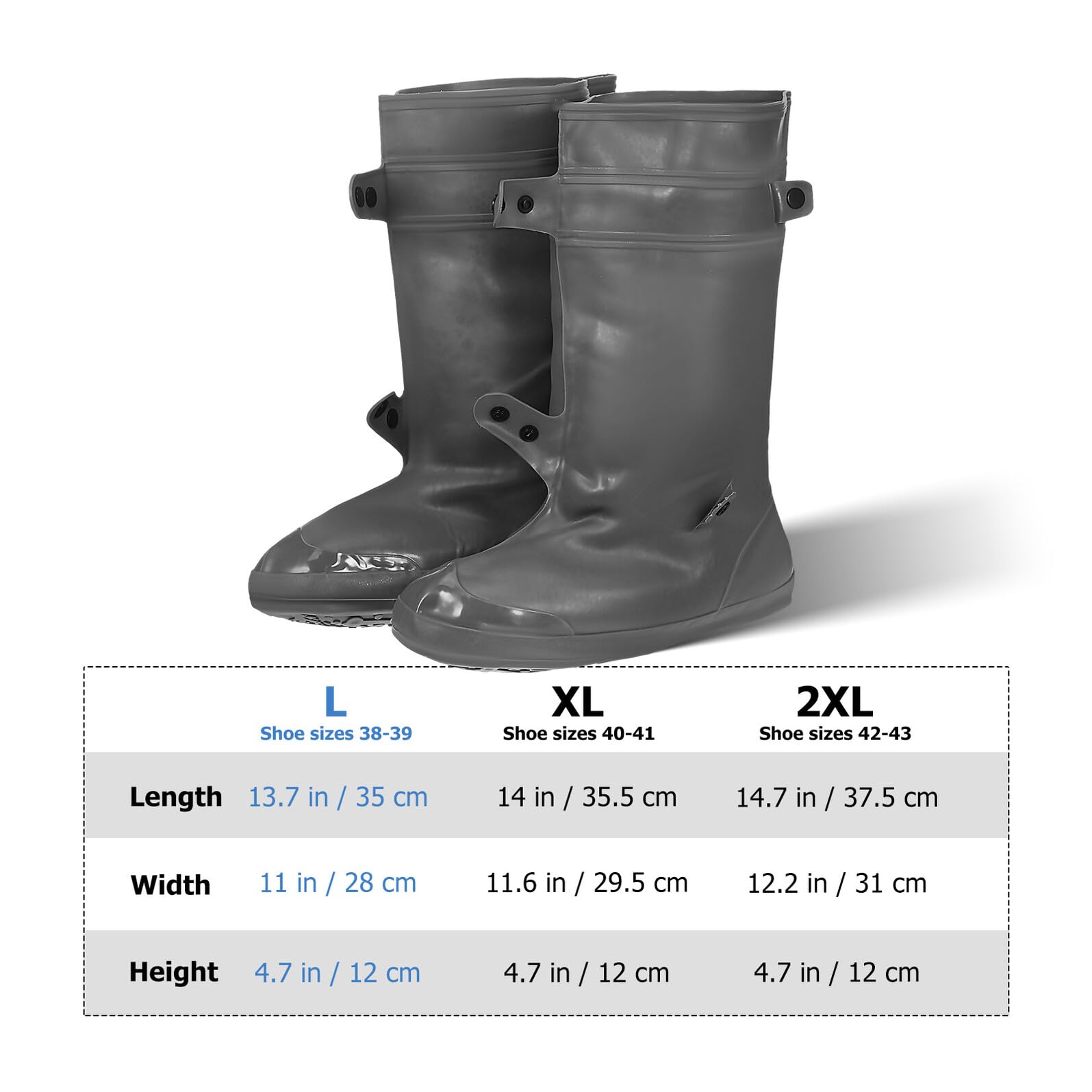 Didiseaon Cubrezapatos Impermeables PVC Antideslizantes para Lluvia Talla Diseño Grueso y Duradero Protección para Calzado Deportivo y Casual Exteriores y Trabajo