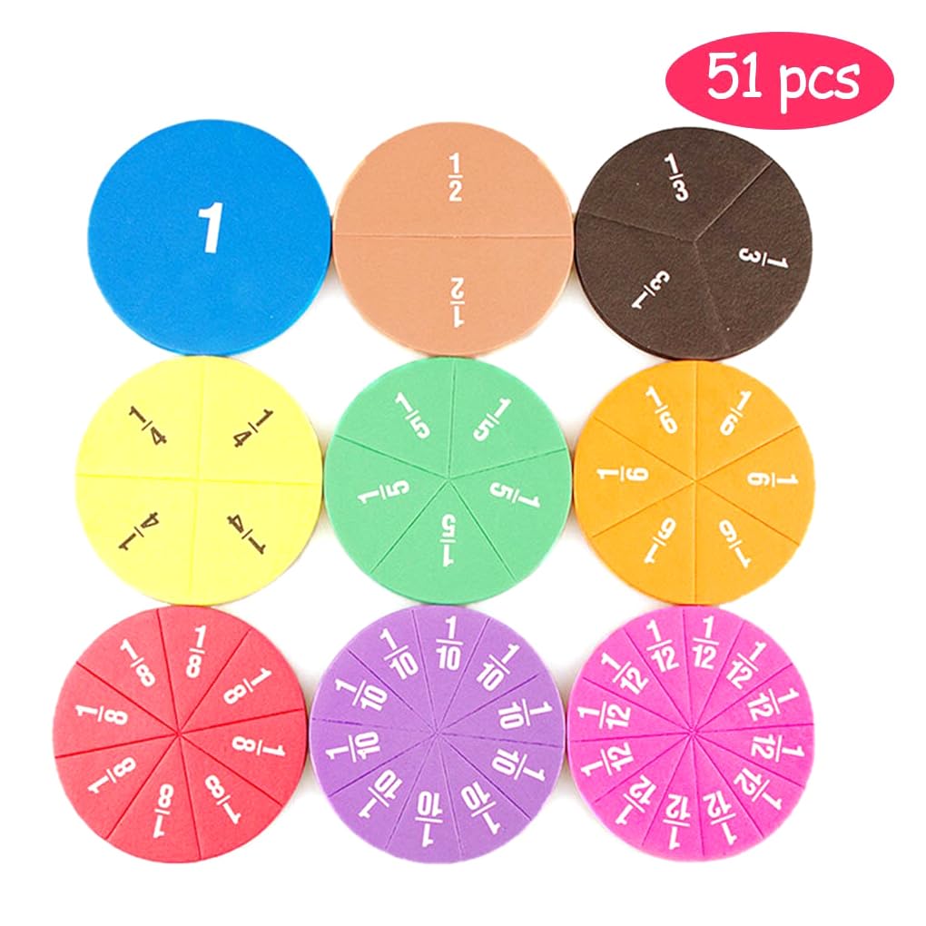5 set 102 pezzi bambini EVA Frazione piastrelle matematica imparare aiuto didattico calcolo fornitura scuola elementare scuola primaria prescolare