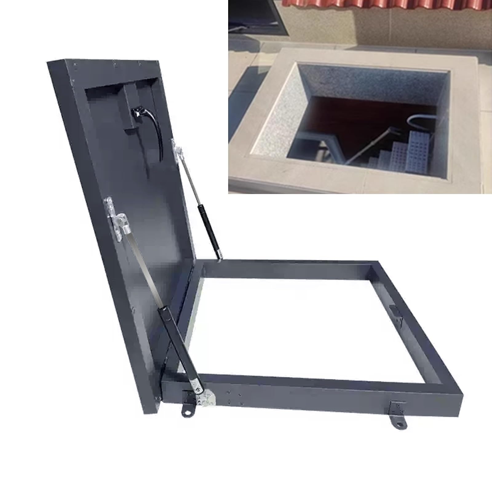 Couvercle de porte de toit ventilé et verrouillable pour sous-sol et entrepôt