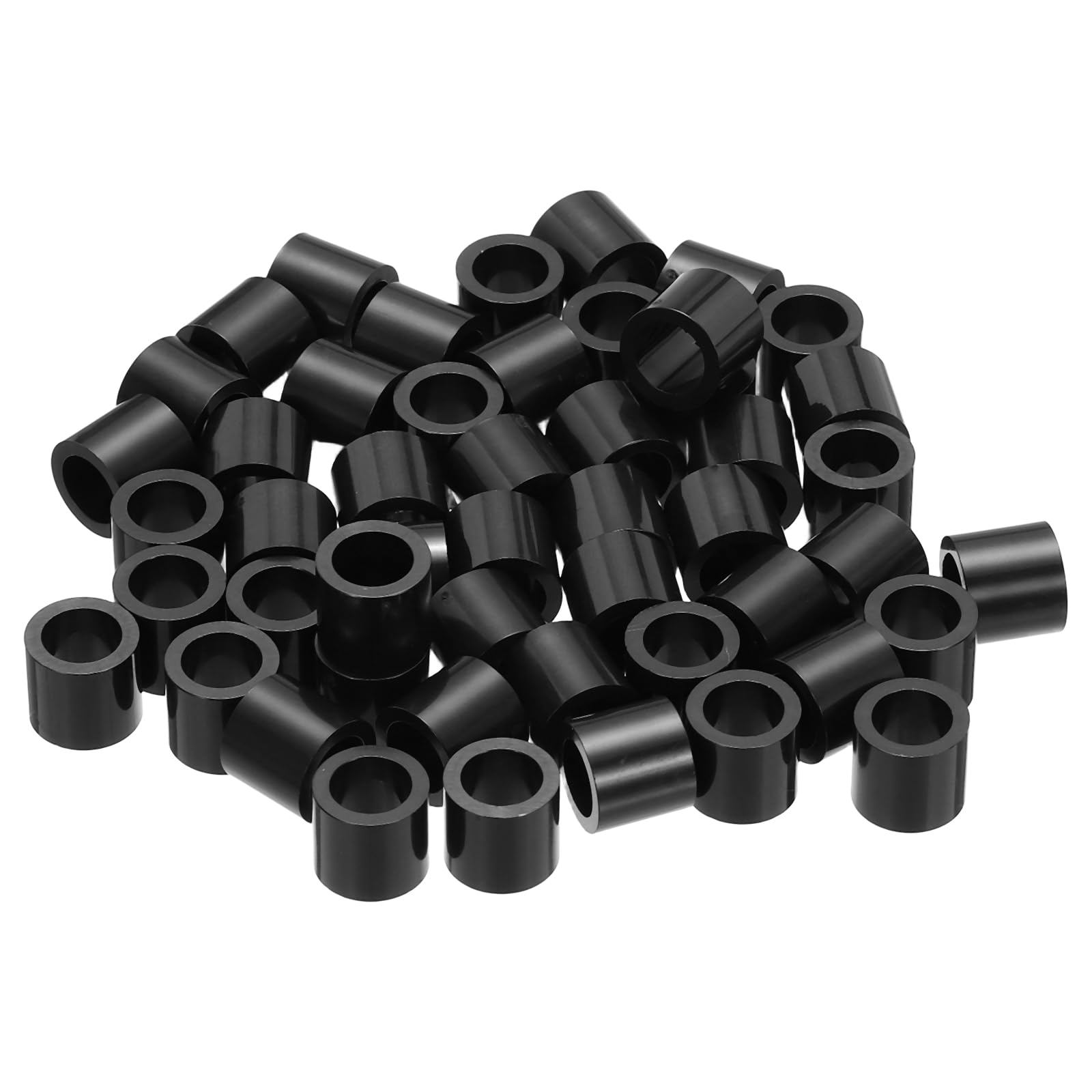 PATIKIL 120Pcs M4 ABS Spacers M6 x 9mm OD x 8mm L Plastic Round Spacer Washers Black Standoff Nut Unthreaded for Screws Bolts Electrical Outlet