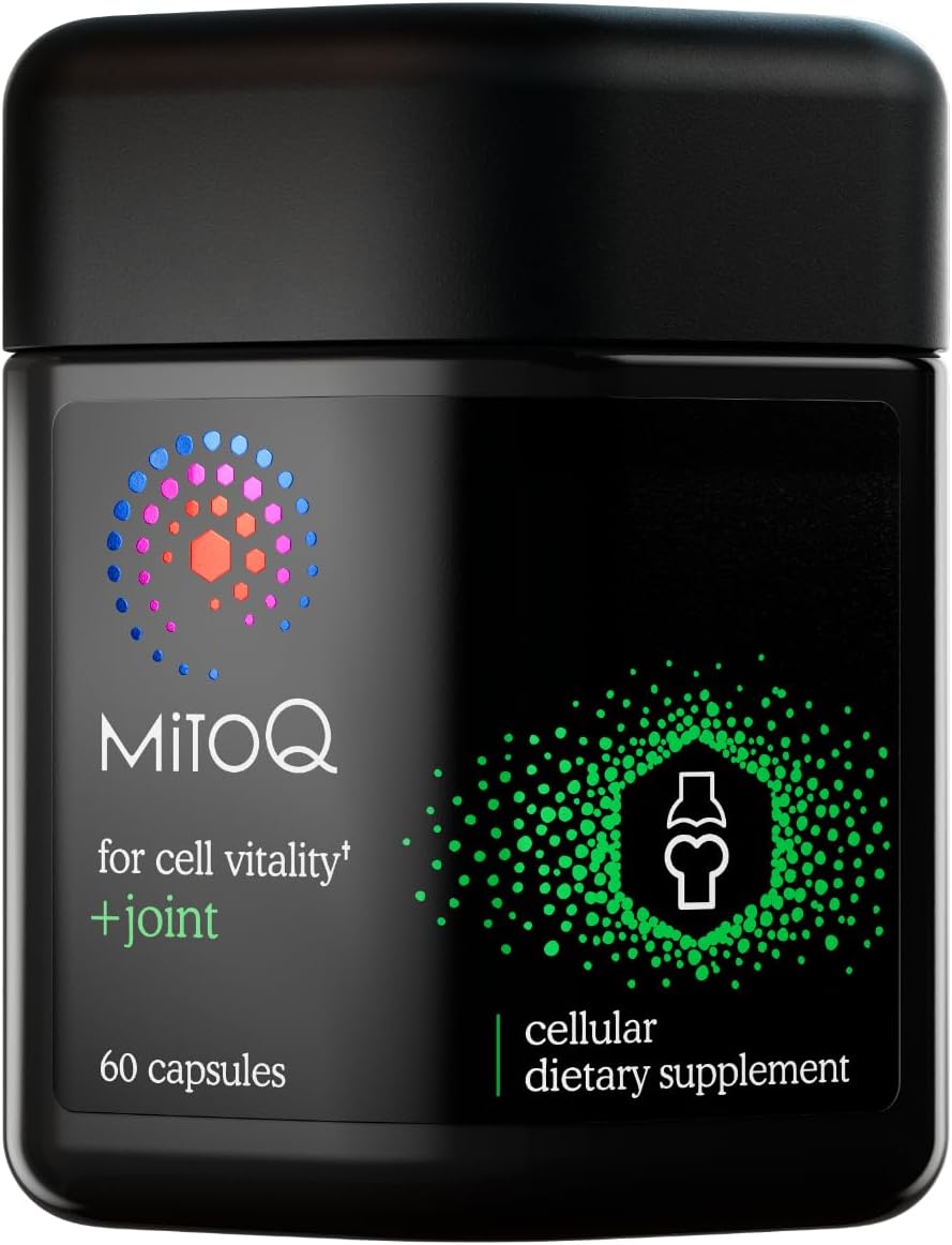 MitoQJoint Advanced CoQ10 Antioxidant Supplement - Contains Mitoquinol Mesylate & Green Lipped Mussel Omega Oil Extract - Supports Healthy Joint, Mobility and Cell Vitality (60 Softgel Capsules)