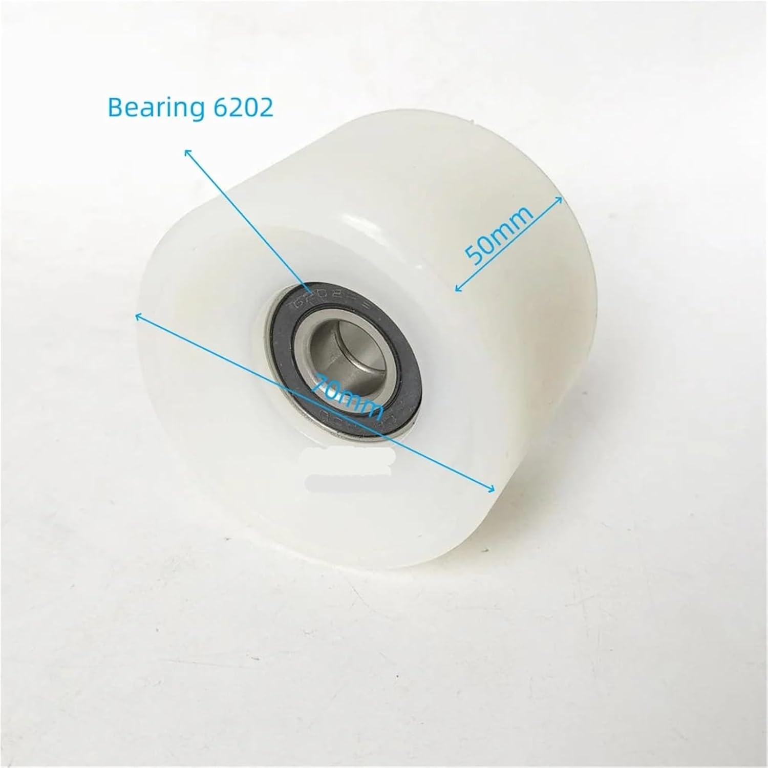70 * 50 * 6202 Escalator Handrail Roller White Nylon Pulley OD 70mm W 50mm Bearing 6202RS