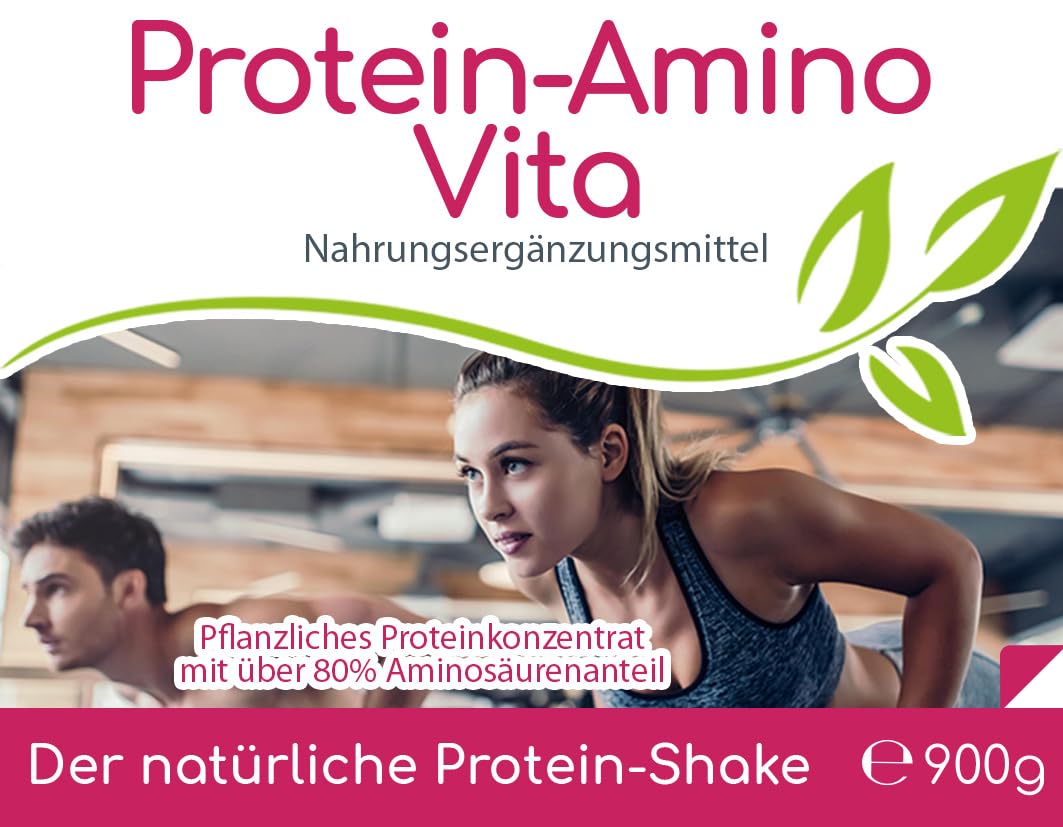 Cellavita | Protein-Amino Multi-Synergie Vita | Natürlich pflanzliches Erbsenprotein Reisprotein | Protein Eiweiss Aminosäure Shake Pulver | 30 Portionen - 900g