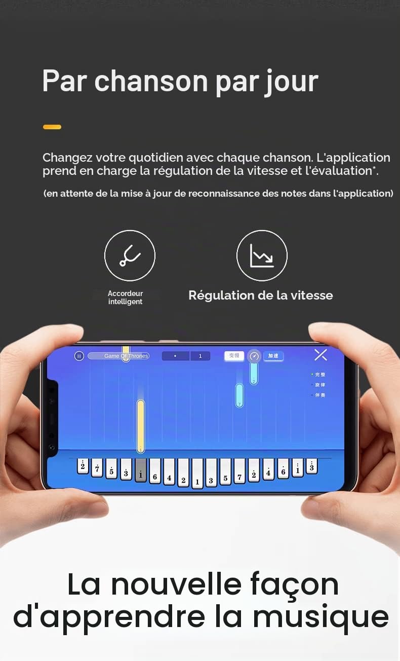 Kalimba intelligent avec application marteau d'accordage, piano à pouce, 17 touches, portable, instrument de musique facile à apprendre, pour débutants, enfants, adultes, cadeau de Noël (rouge