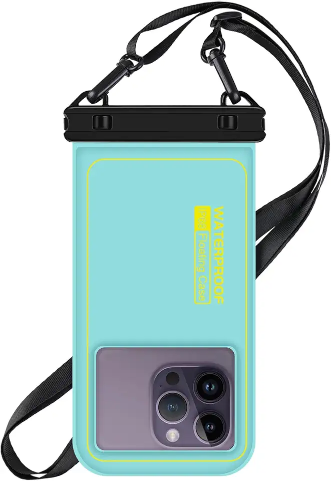 Bolsa flutuante à prova d'água, bolsa seca para celular à prova d'água com cordão ajustável, capa impermeável IP68 para iPhone 16 Pro 15 14 13 Pro Max Samsung Galaxy Google, até 16,7 polegadas, verde