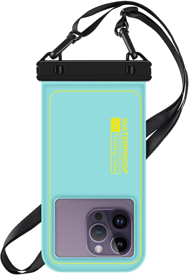 Bolsa flutuante à prova d'água, bolsa seca para celular à prova d'água com cordão ajustável, capa impermeável IP68 para iPhone 16 Pro 15 14 13 Pro Max Samsung Galaxy Google, até 16,7 polegadas, verde
