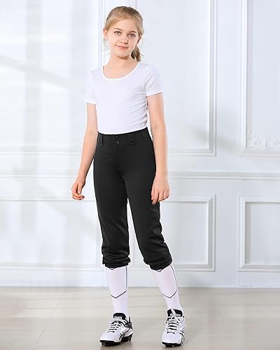 Miniatura 6 de Stelle Pantalones de sóftbol para niñas pantalones de béisbol para niños pantalones de lanzamiento rápido con cinturón