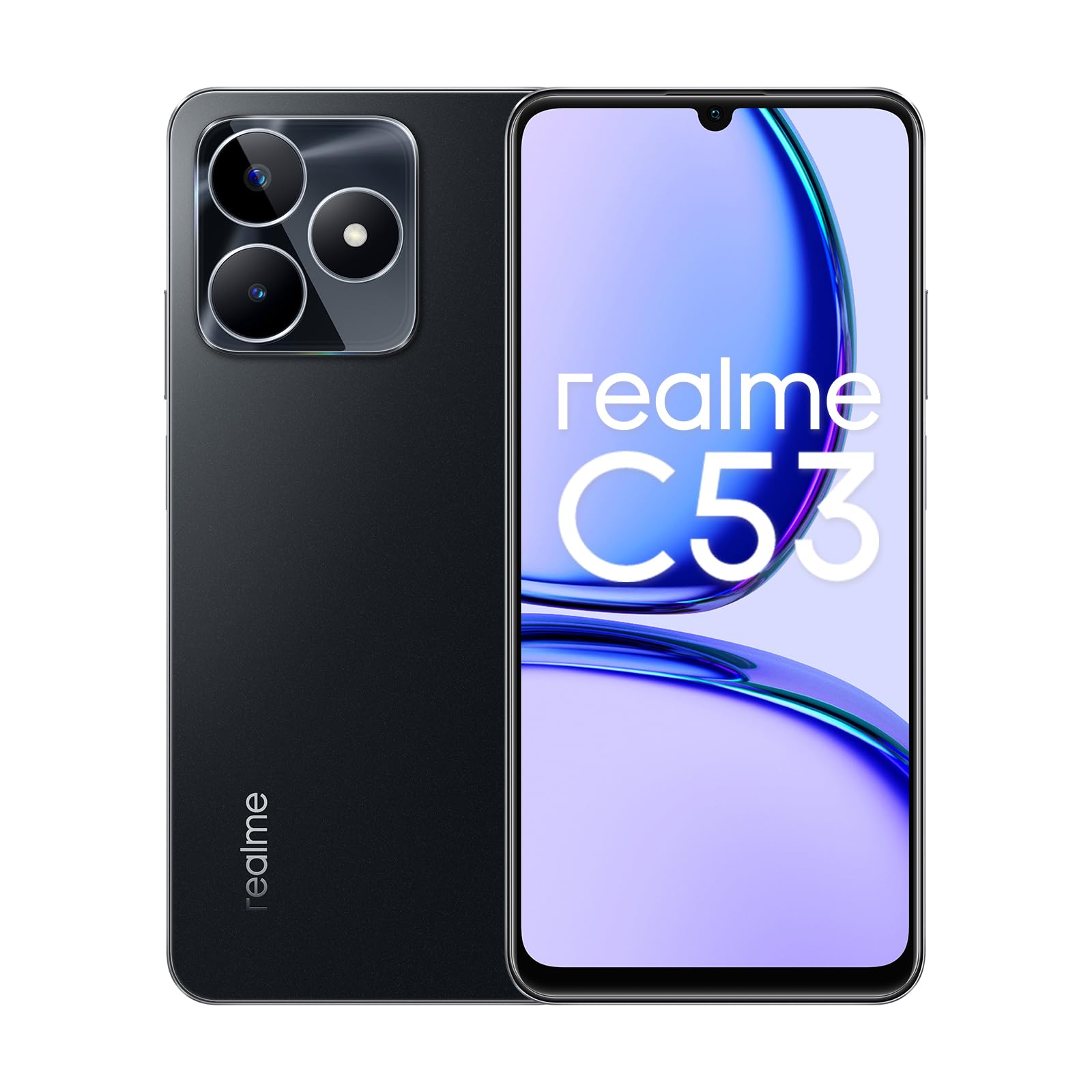 realme Smartphone C53,128GB/ 6GB di RAM, Dual SIM, colore nero mighty.