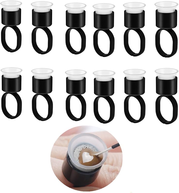 Anéis com Copo para Tinta de Tatuagem RUITASA, 50 unidades, Preto