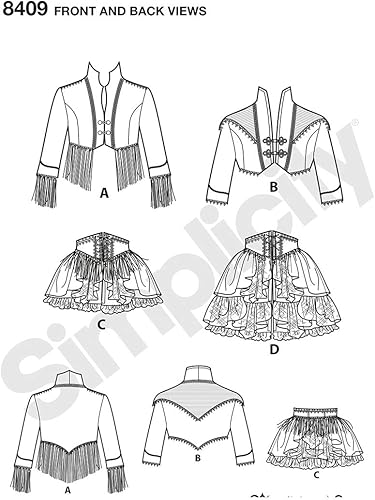 Miniatura 4 de Simplicity 8409 - Disfraz steampunk occidental para mujer, patrón de costura para cosplay, tallas 6-14