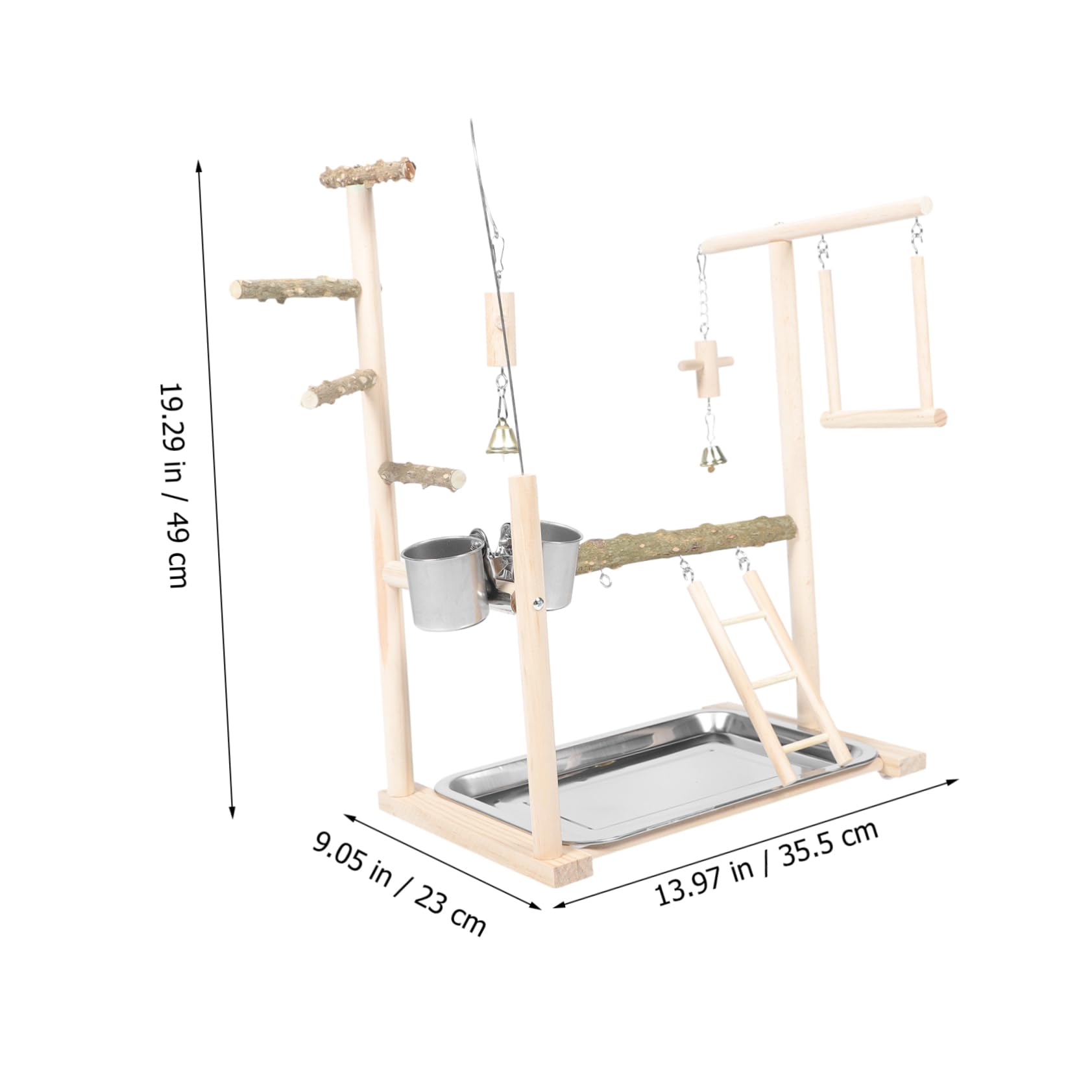 Toddmomy Plataforma de Percha de Madera para Loros Escalera y Columpio, Estante de Entrenamiento para Pájaros, Complementos para Aves, Soporte para Percha de Loro, para Decoración de Jaula