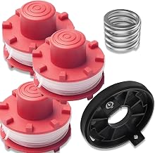Lot de 3 bobines de rechange pour coupe-bordures Einhell GE-CT 36/30 LI E Solo, 36/255 BL, 18/200,2 mm, 8,1 m, bobine de rechange avec ressort et couvercle TLE-01-1, 1 capuchon de bobine de rechange