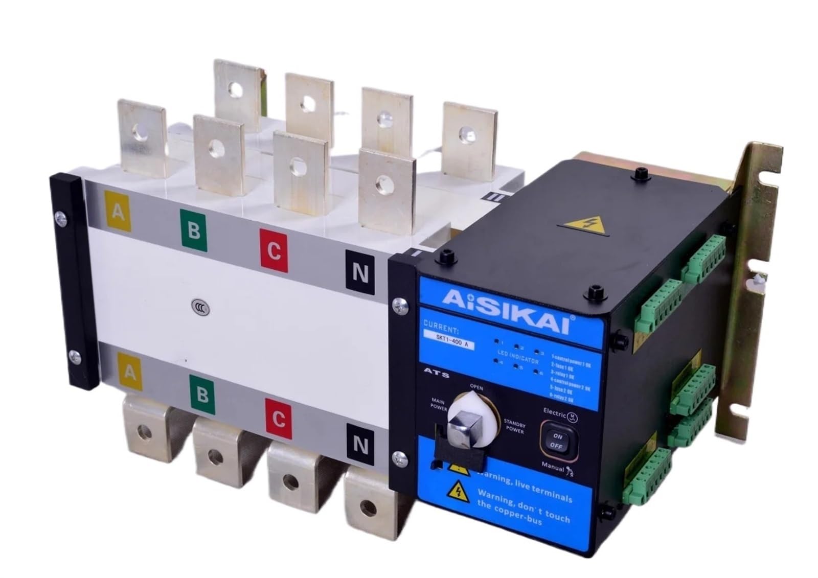 JNURGWLYH 4P 400A ATS Dual Power Automatic Transfer Switch 220V 60Hz