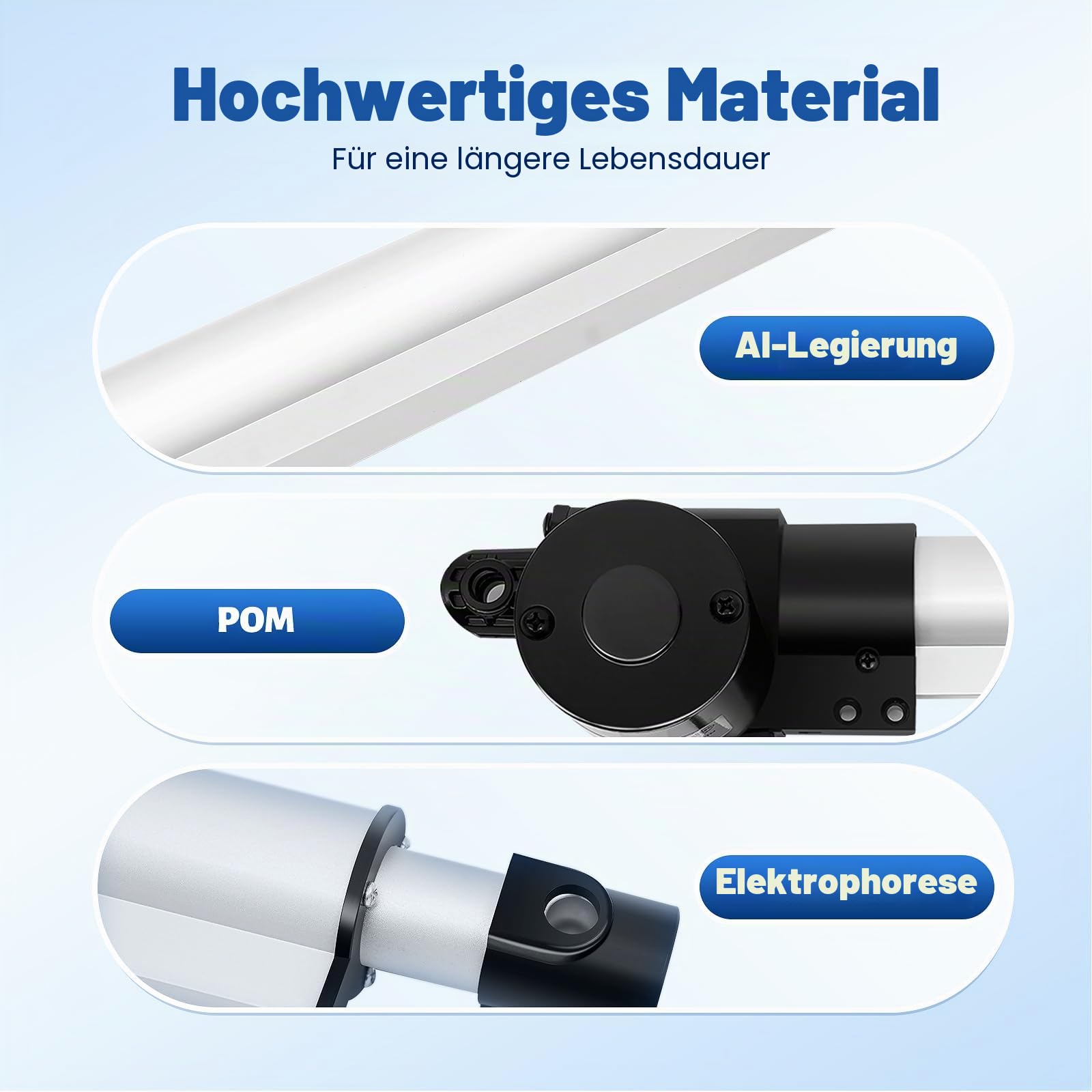 Linearantrieb Druckkraft 6000N, Linearer Aktuator 38-61cm Elektro-Zylinder 12V DC Elektrischer Linearaktuator, Aufzug Hub-Hub für Gerade, Spindelantrieb Hubzylinder Elektrisch Motor Halterung