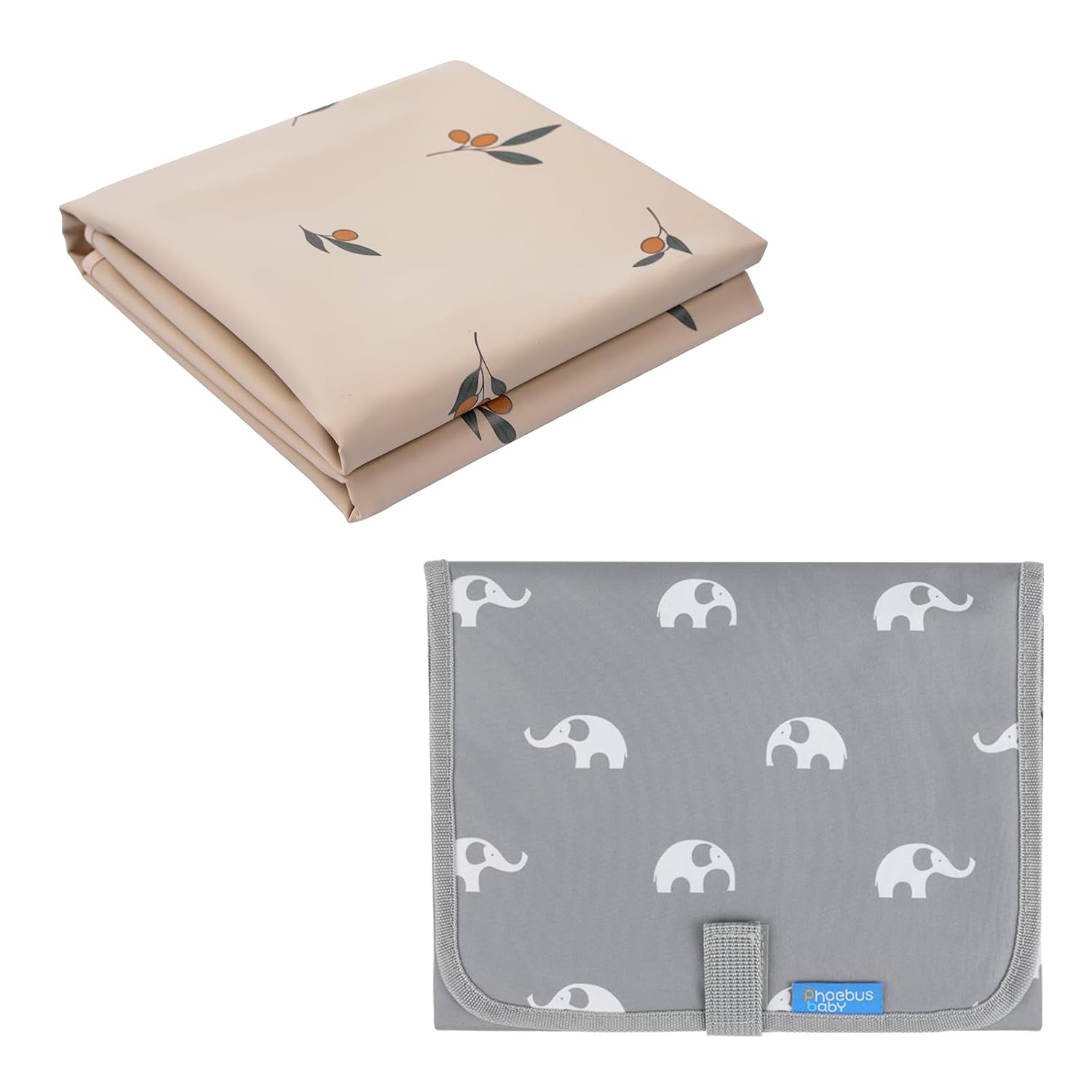 2 Sets PHOEBUS BABY Portable Changing Pad Travel - Waterproof Compact Diaper Changing Mat - Lightweight & Foldable Changing Station, Newborn Shower Gifts