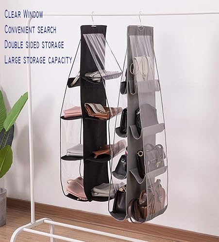 Miniatura 5 de AARAINBOW Paquete de 2 organizadores colgantes para bolso, organizador de bolsas para bolso, organizador de almacenamiento para armario para bolsos,