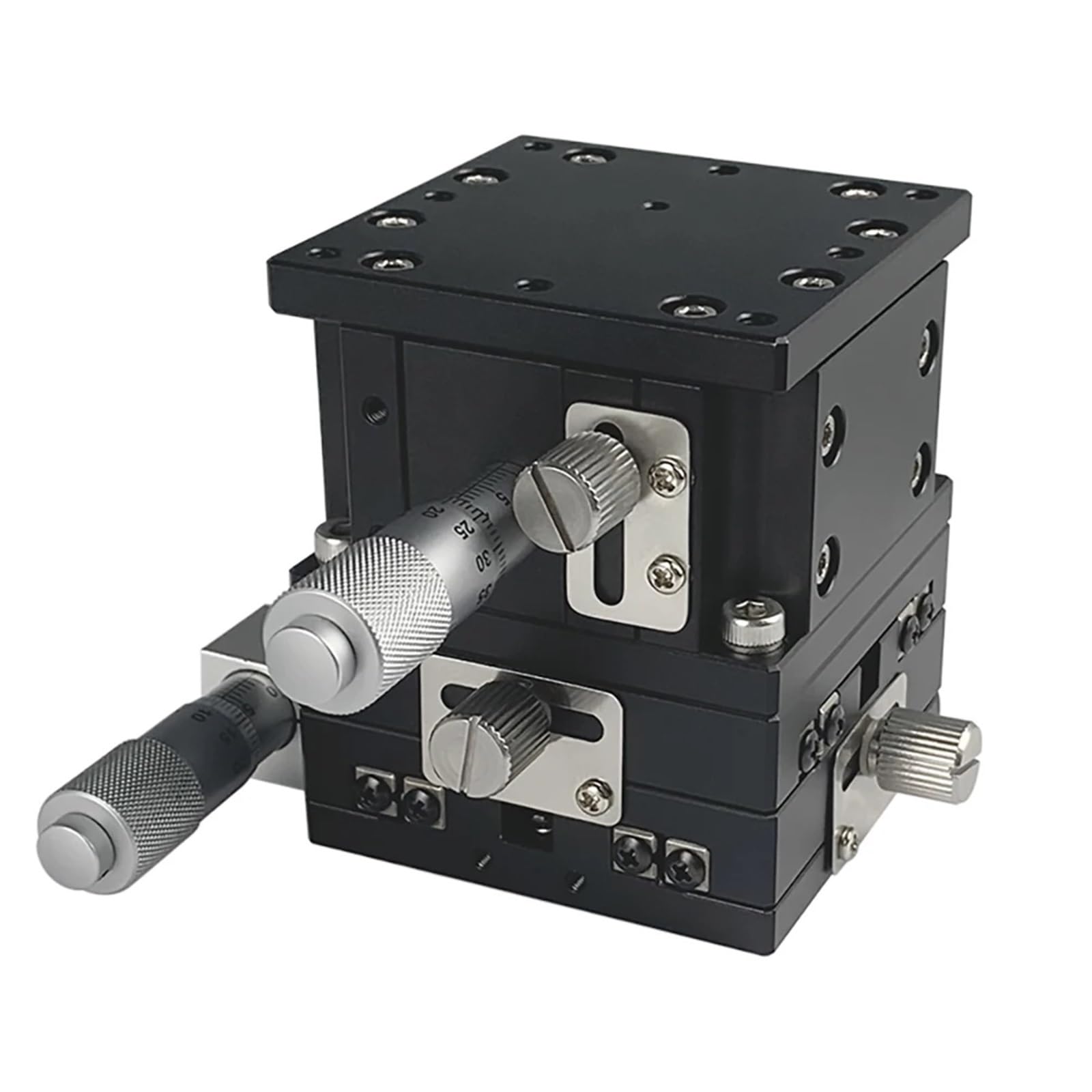 Oś XYZ 80 * 80 mm LD80-L-2 Stół przesuwny Platforma z ręcznym przesuwem Precyzyjny stolik liniowy Przesuwna podwójna szyna poprzeczna XYZ80