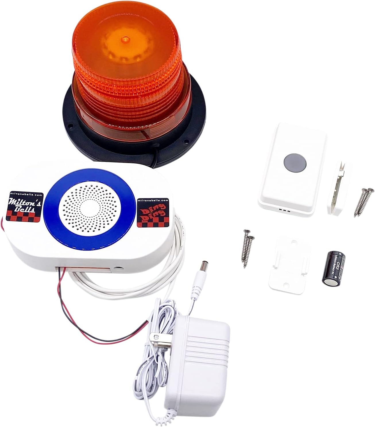 Milton’s Bells Warehouse Door Chime and Strobe Light Kit Commercial