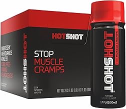 HOTSHOT Sports Shot Muscle Cramp Relief, All Natural Liquid Sports Drink, Scientifically Proven, for Leg and Night Cramps, Proudly NSF Certified for Sport, (Spicy Mango) (1.7 Fl Oz) (Pack of 12)