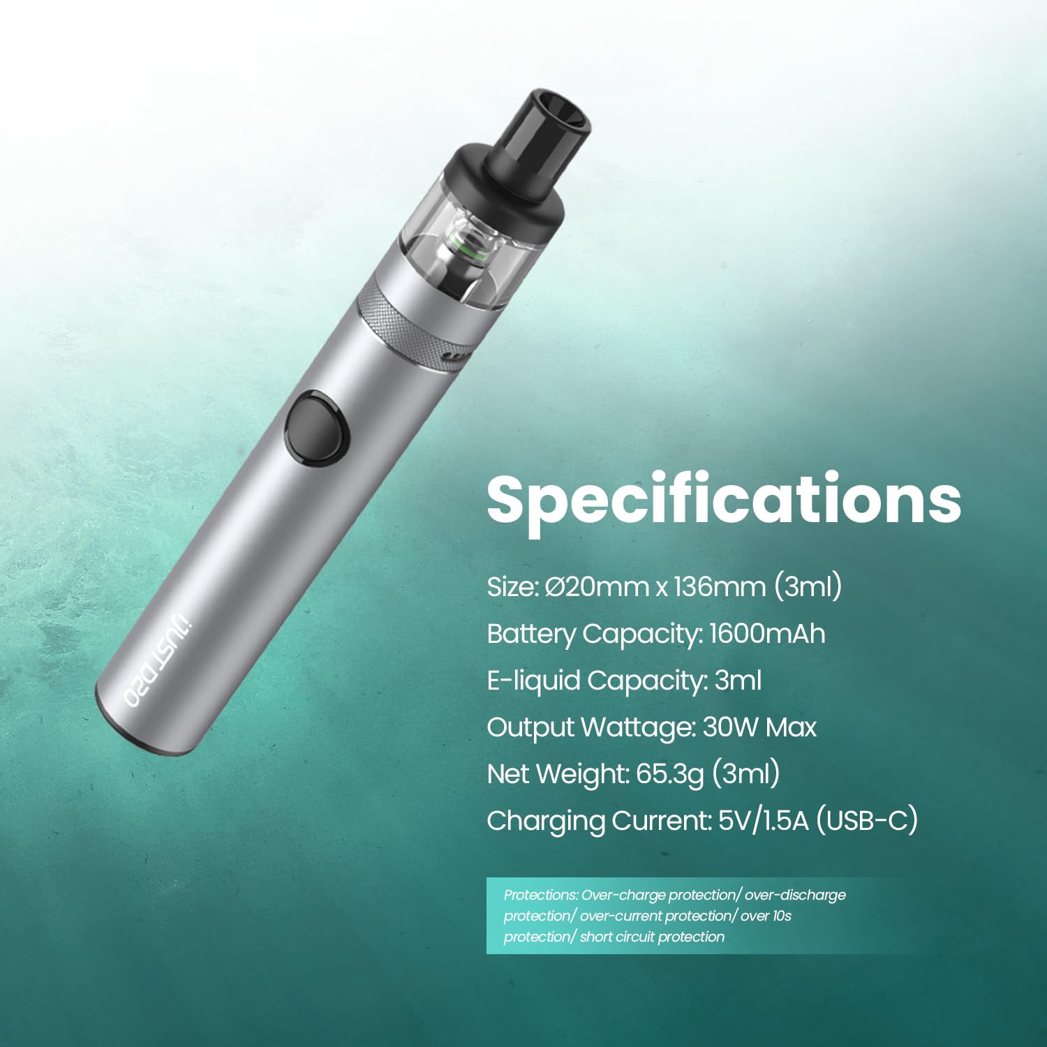 Eleaf iJust D20 Kit Cigarette Électronique Vape sans Nicotine 30W  Compatible avec toutes les GTL Coil Bobine 1600mAh Batterie Capacité de 3  ml Rechargeable Vapoteur sans Tobac Bleu foncé : Amazon.fr: High-Tech