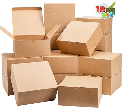 Paquete de 18 unidades de cajas de regalo plegables de Navidad, de 20 x 20 x 10 cm, con tapas, para Navidad, propuesta de dama de honor, fiesta de