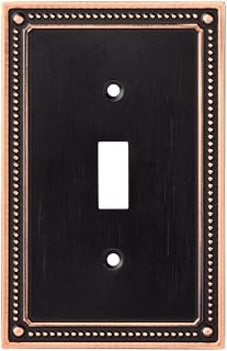 Franklin Brass W35058-VBC-C Classic Beaded single Toggle Switch Wall Plate / Switch Plate / Cover, Bronze with Copper Highlights, 1-pack