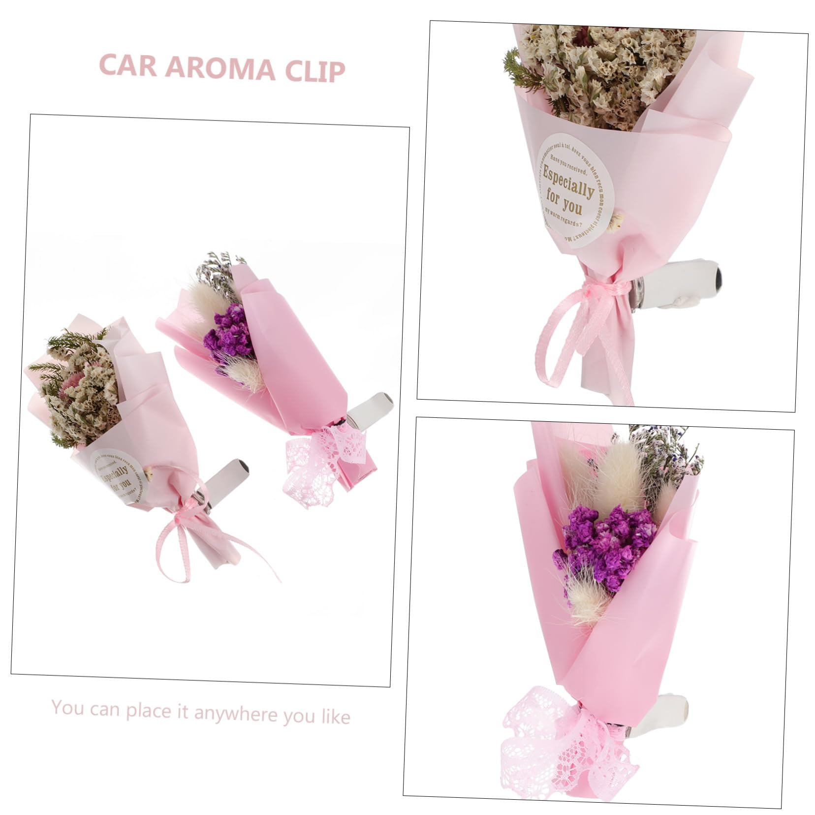 VICASKY 4pezzi Auto Clip Profumo Secchi Per Decorazione Elegante e Per Auto Ufficio e Altro