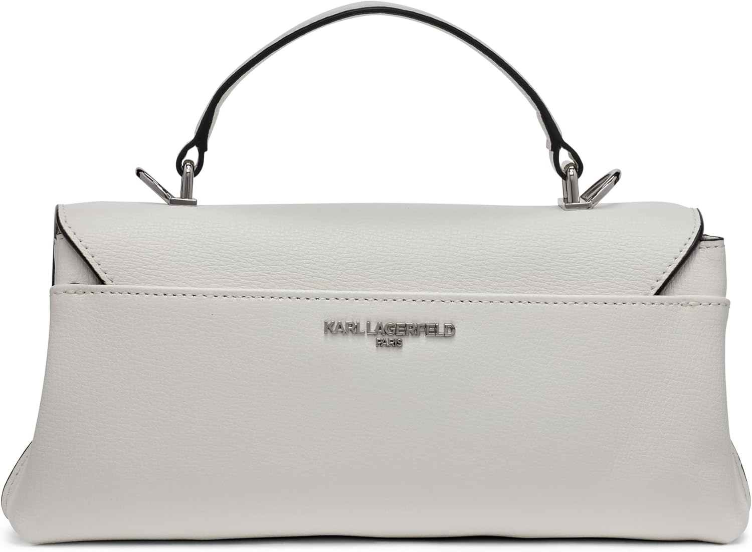 KARL LAGERFELD Paris Women's Elle In Paris Crossbody Bag, Winter White Silver, One Size