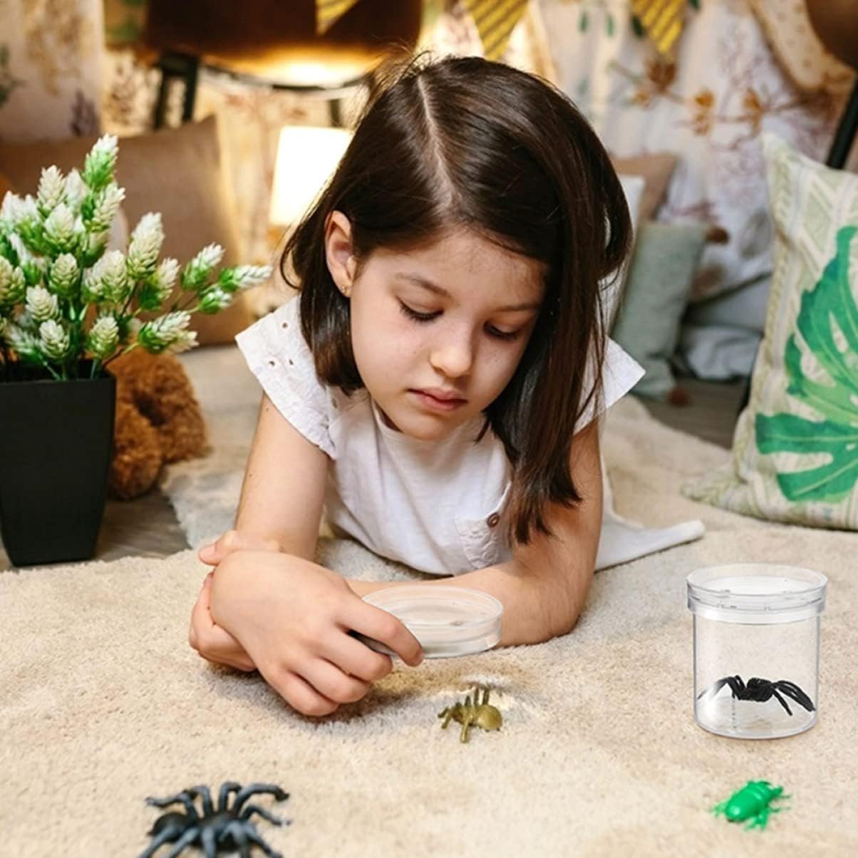 5Pcs Multi Function Magnifier Box Transparent Insect Viewer Jars for Outdoor Exploration Collecting Tiny Bugs and Educational Science Activities