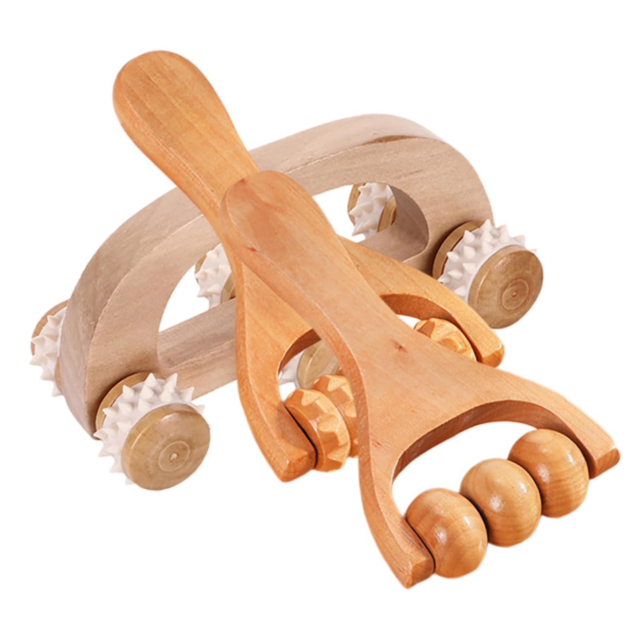 5 Set Set Massaggiatore Rulli Adulti Massaggiatore Per Gamba Collo Palmare Massaggiante Di Massaggio Portatile Kit Corpo Bob A Mano Muscolo Di Legno 3 Pezzi * 5