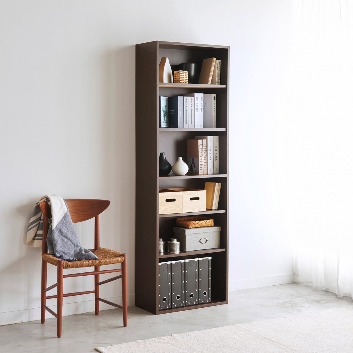 白井産業 フリーラック ダークブラウン 幅58.1奥行29.2高さ179.7cm 白井産業 フリーラック ダークブラウン 幅58.1奥行29.2高さ179.7