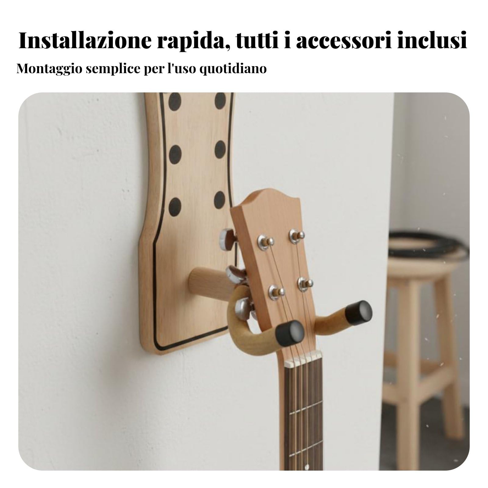 Gancio da Parete per Chitarra Multifunzionale Gancio da Muro per Chitarra Salvaspazio per Musicisti, Palco, Gancio Rgh-12