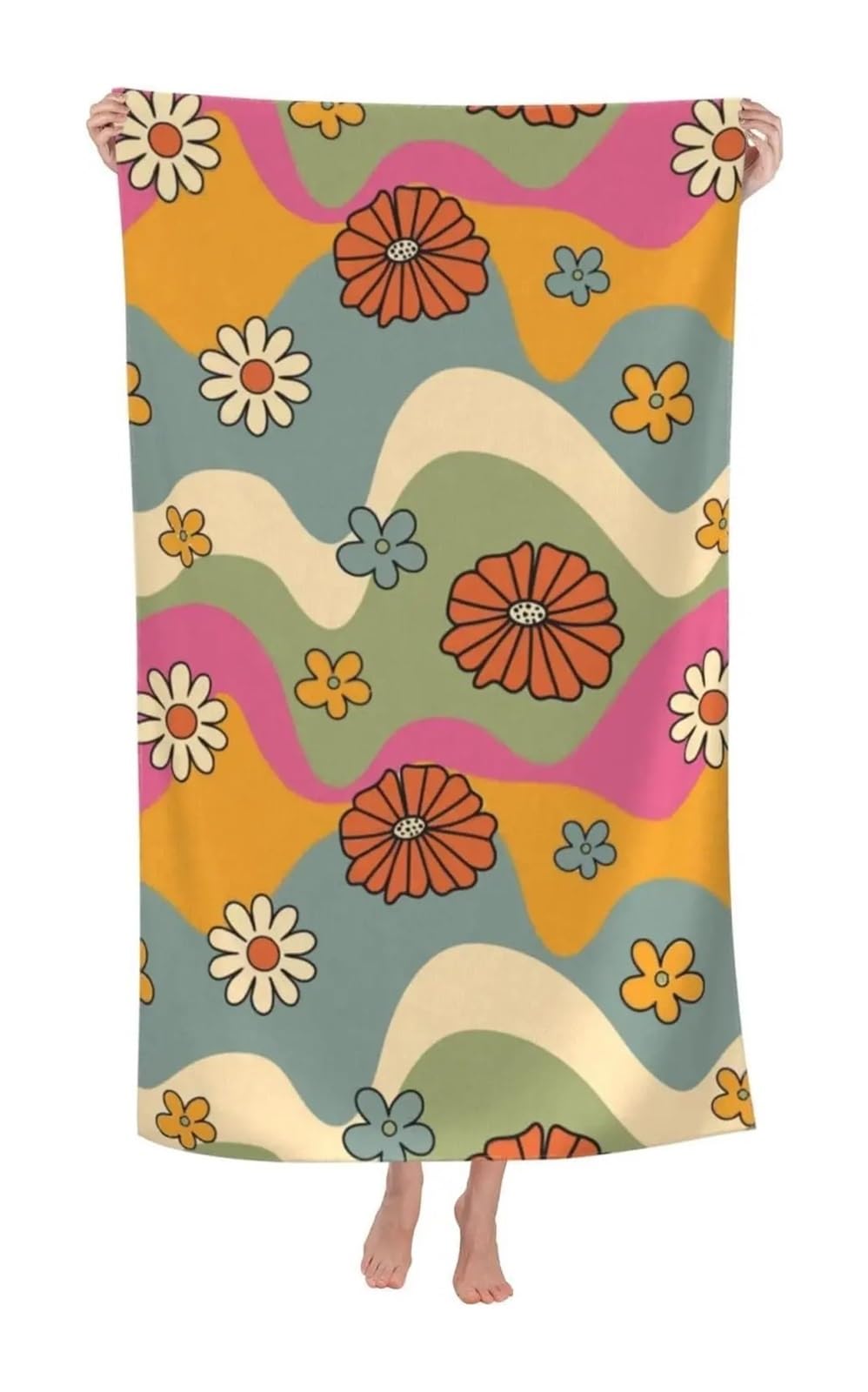 WSQHAO Pattern Fun Beach Towel Quick Dry Microfiber Bath Towels For Bathroom Soft Sand Free Summer for Shower(Color7,160X80CM-63X31in)