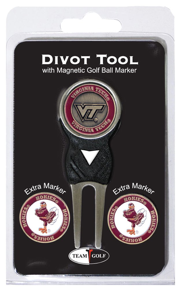 Team Golf NCAA Divot Tool with 3 Golf Ball Markers Pack, Markers are Removable Magnetic Double-Sided Enamel