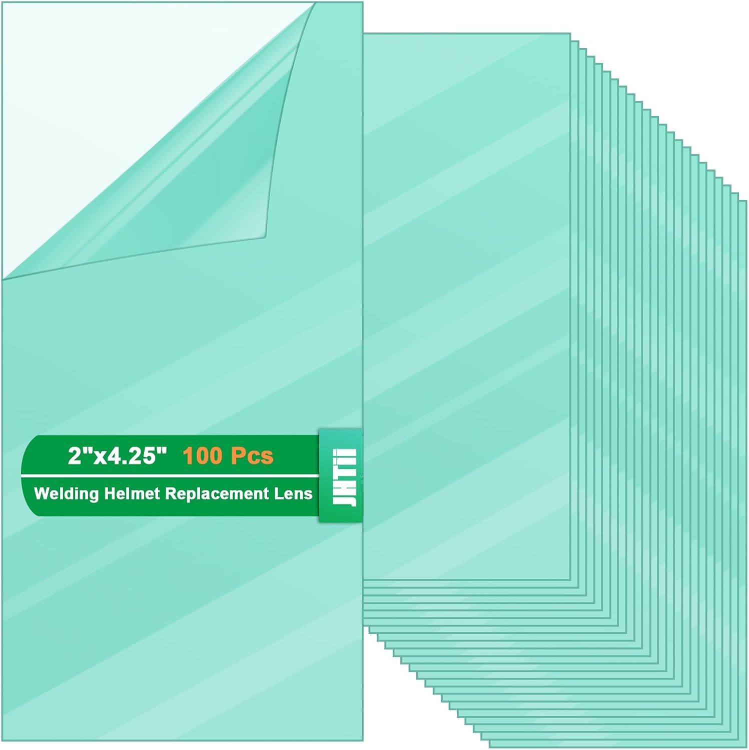 100PCS Welding Helmet Replacement Lens, 2"x4.25" Clear Anti-Scratch Polycarbonate Lens for Arc/MIG/TIG Welding, Fits Most Standard Welding Helmets