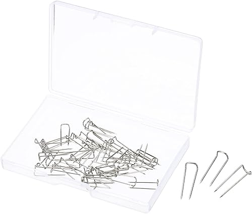PATIKIL U-Pins, paquete de 50 pasadores de acero para costura de tela artesanal, color plateado
