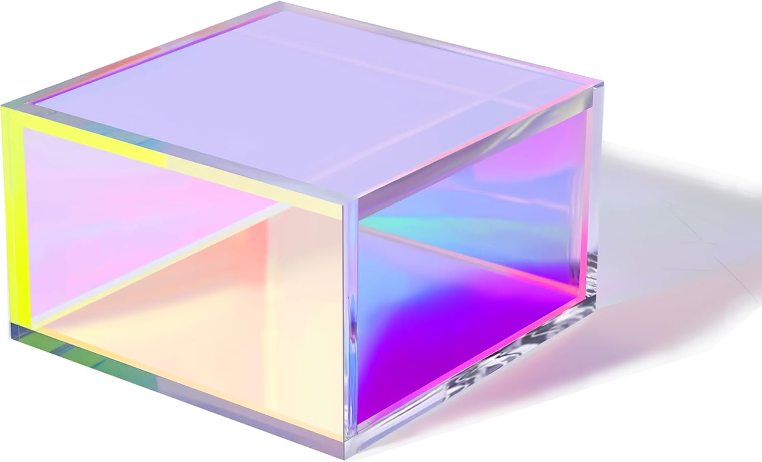 KissYou Acrylic Box with Lid Clear Display Case Gift wrap Boxes Prism Box Transparent Square Cube Storage Organizer Containers for Wedding,Birthday