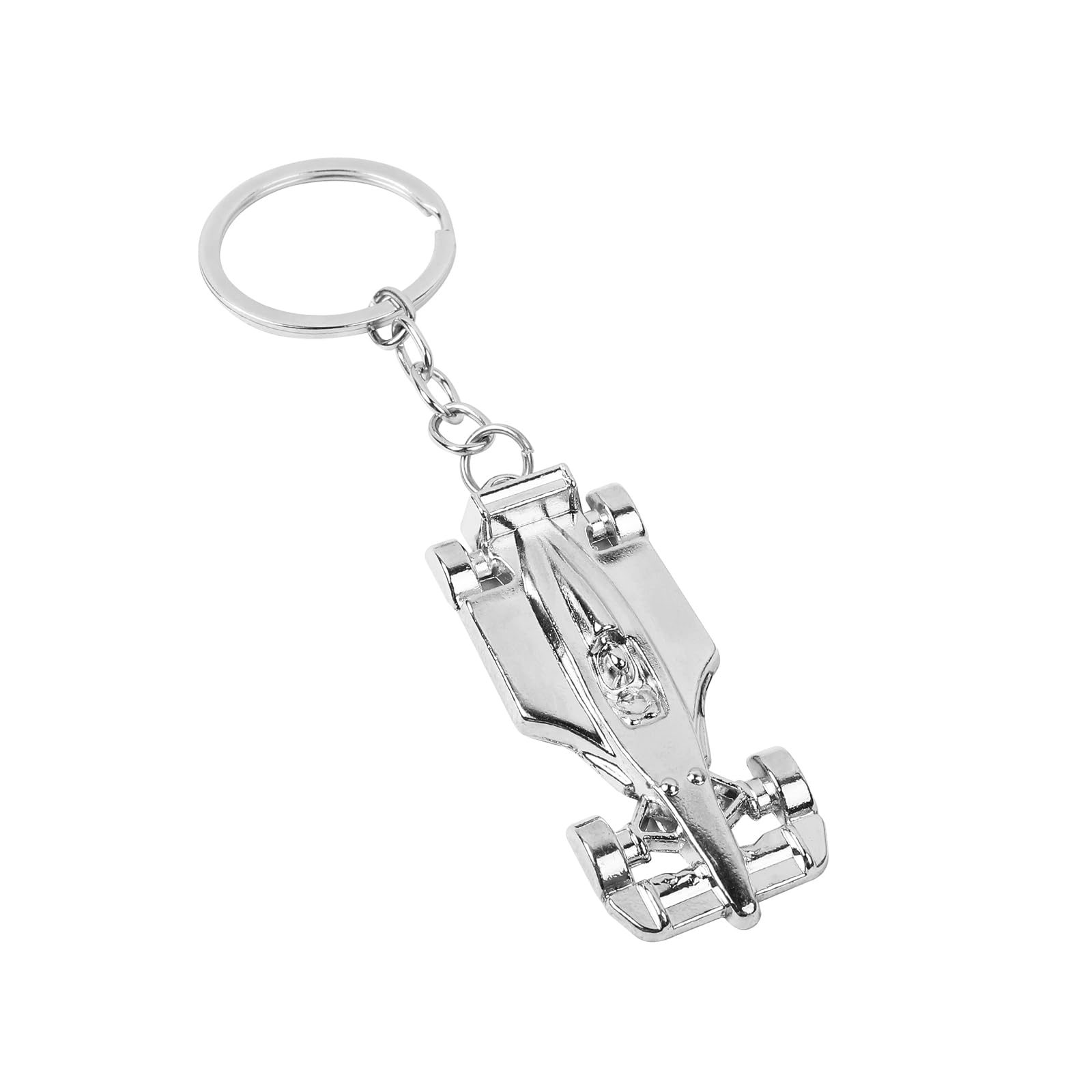 DOETYD 1 Piece Racing Car F1 Keyring Formula 1 Key Chain Formula One Merchandise Gift for Men,Silver