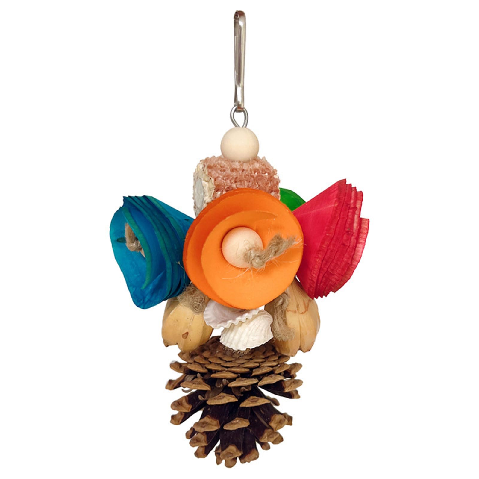 NEWFT Hangable Bird Molar Toy Colorful Block Decorations Ensures Hour of Entertainment for Novices Experienced Bird Lover