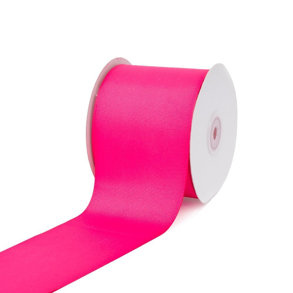 Creative Ideas GRO3000-175, 3" Inch Solid Grosgrain Ribbon, 25 Yards, Hot Pink, 25 yd