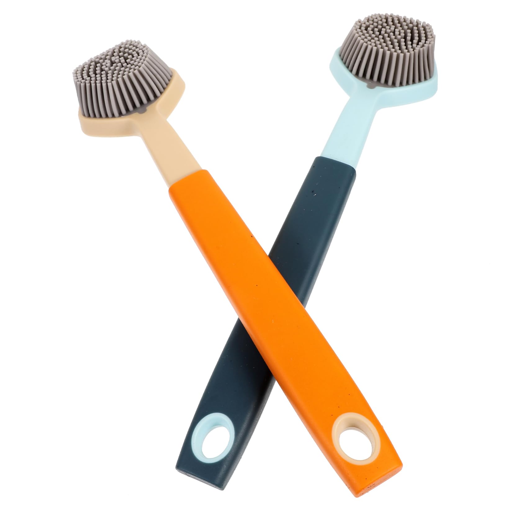CLISPEED Superior Long Handle Silicone Brush Dish Scrubber for Kitchen Dish Cleaning Pot Cleaning