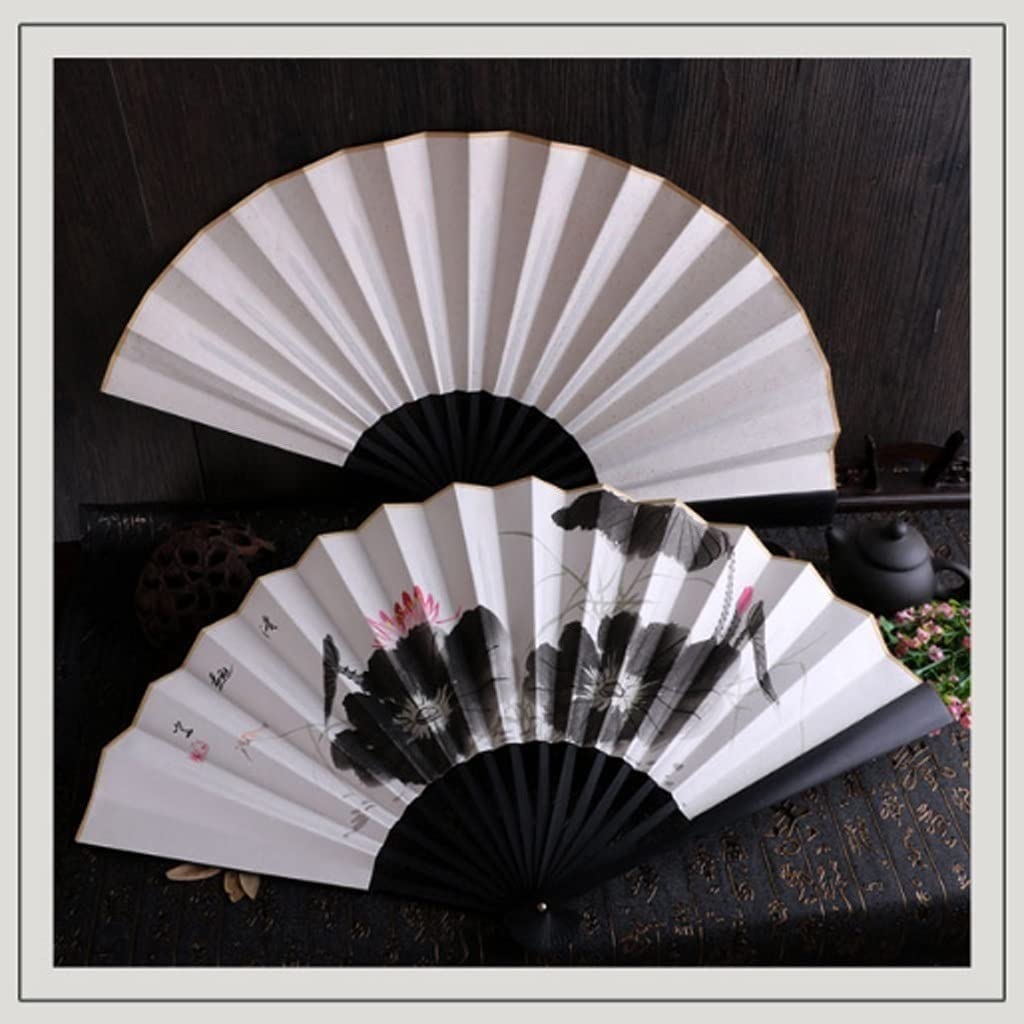 Abanico Banquete De Boda Verano Ventilador De Mano Plegable Estilo Retro Chino 2 Uds, con Funda Tela, para Fiesta Iglesia Baile Boda(E)