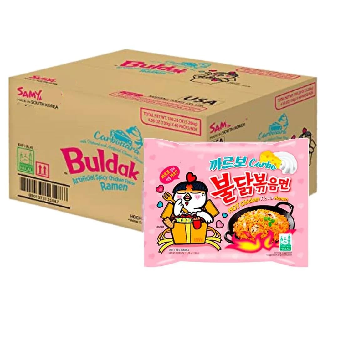 Pack 20 Fideos instanteneos coreanos - Ramen Coreano Carbonara ultra hot Chicken 130g
