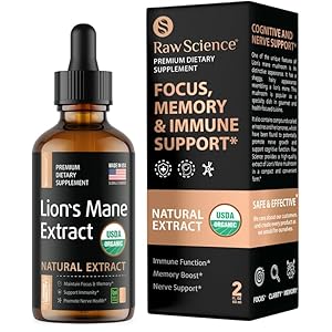 Lions Mane Supplement Extract – Liquid Nootropics Brain Support Supplement – Lion Mane for Enhanced Mental Focus & Clarity – Lion’s Mane Liquid – Nootropic Mushroom Supplement – Vegan – 2 fl oz