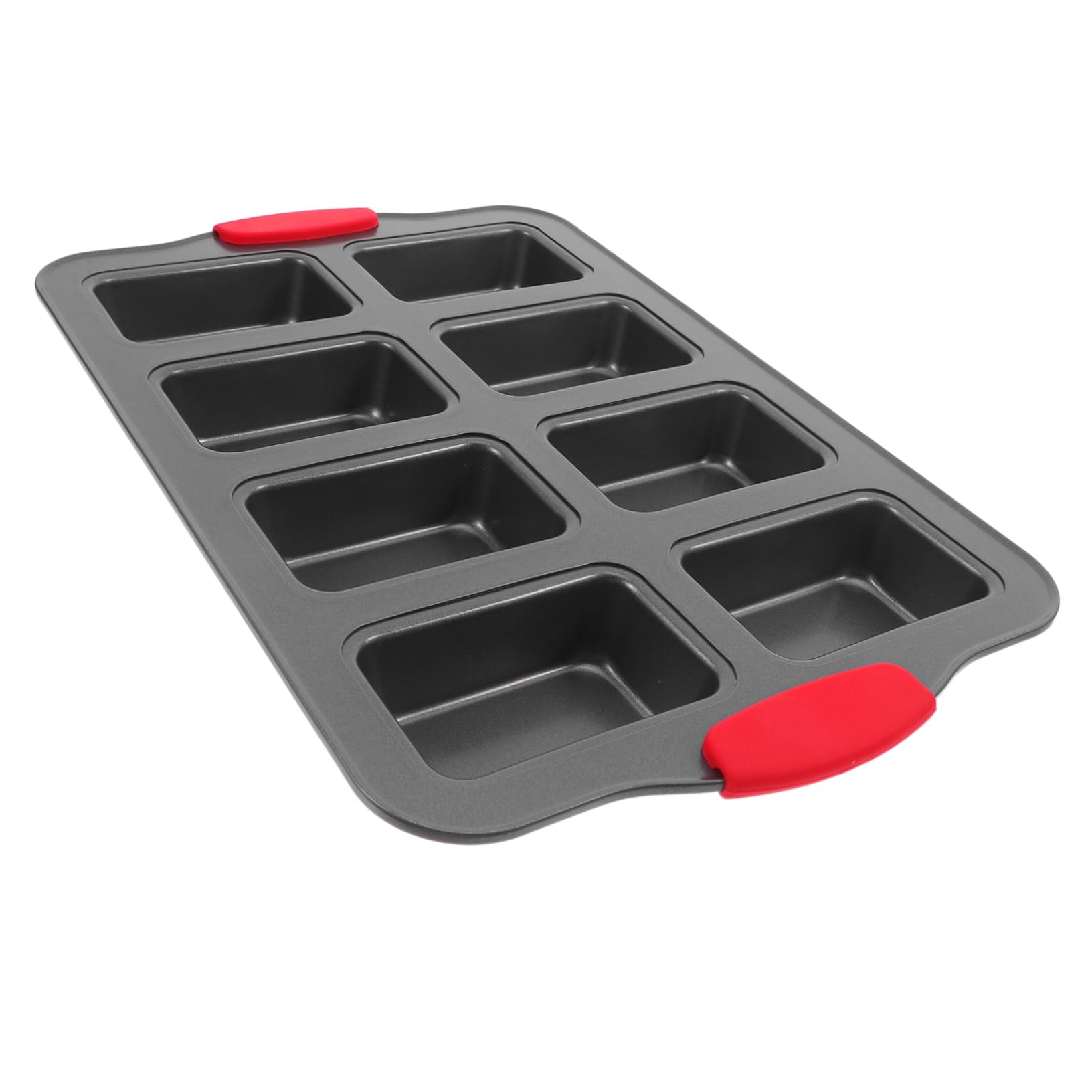Zerodeko Molde Rectangular para Cupcakes de 8 Cavidades de Acero Inoxidable con Revestimiento Antiadherente, con Mangos Resistentes al Calor para Hornear Pasteles en Casa